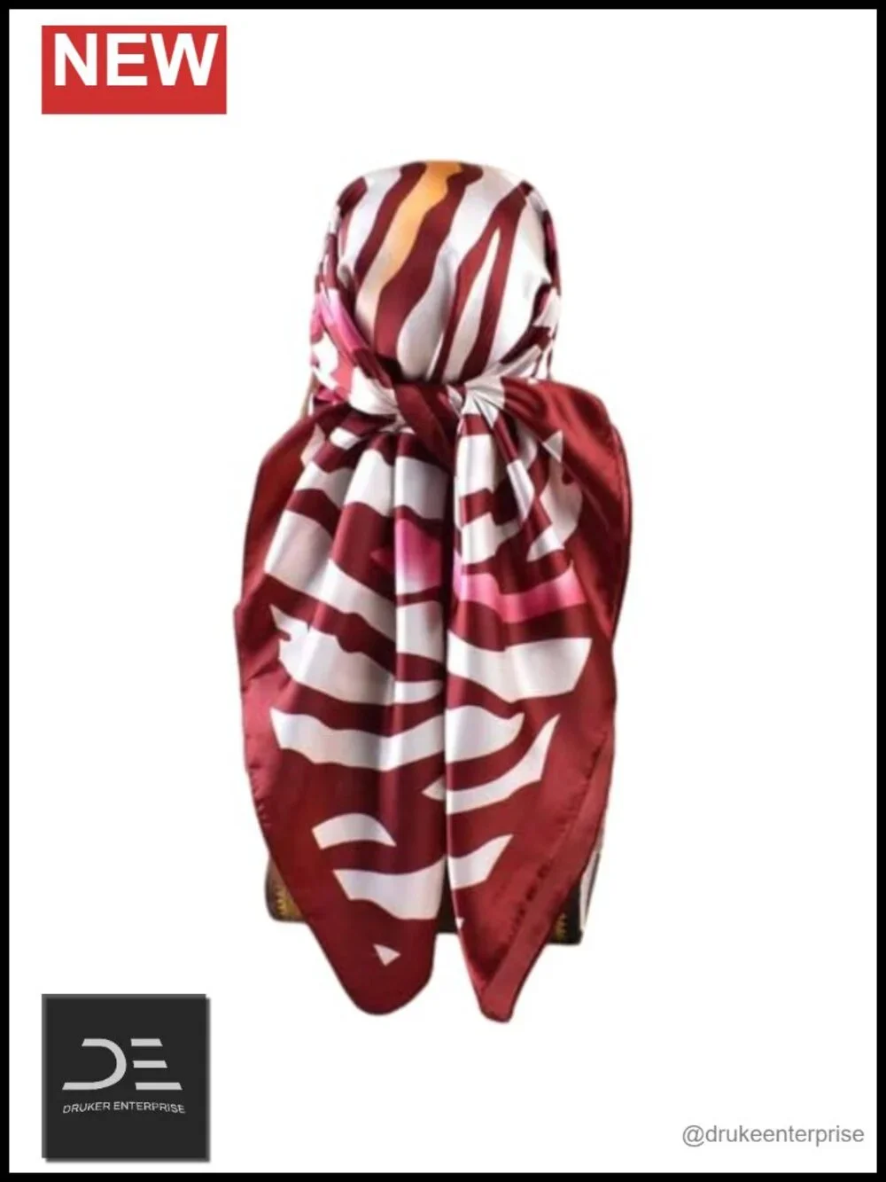 Satin Silk Blend Large Square Scarf for Hair Wrapping & Neck